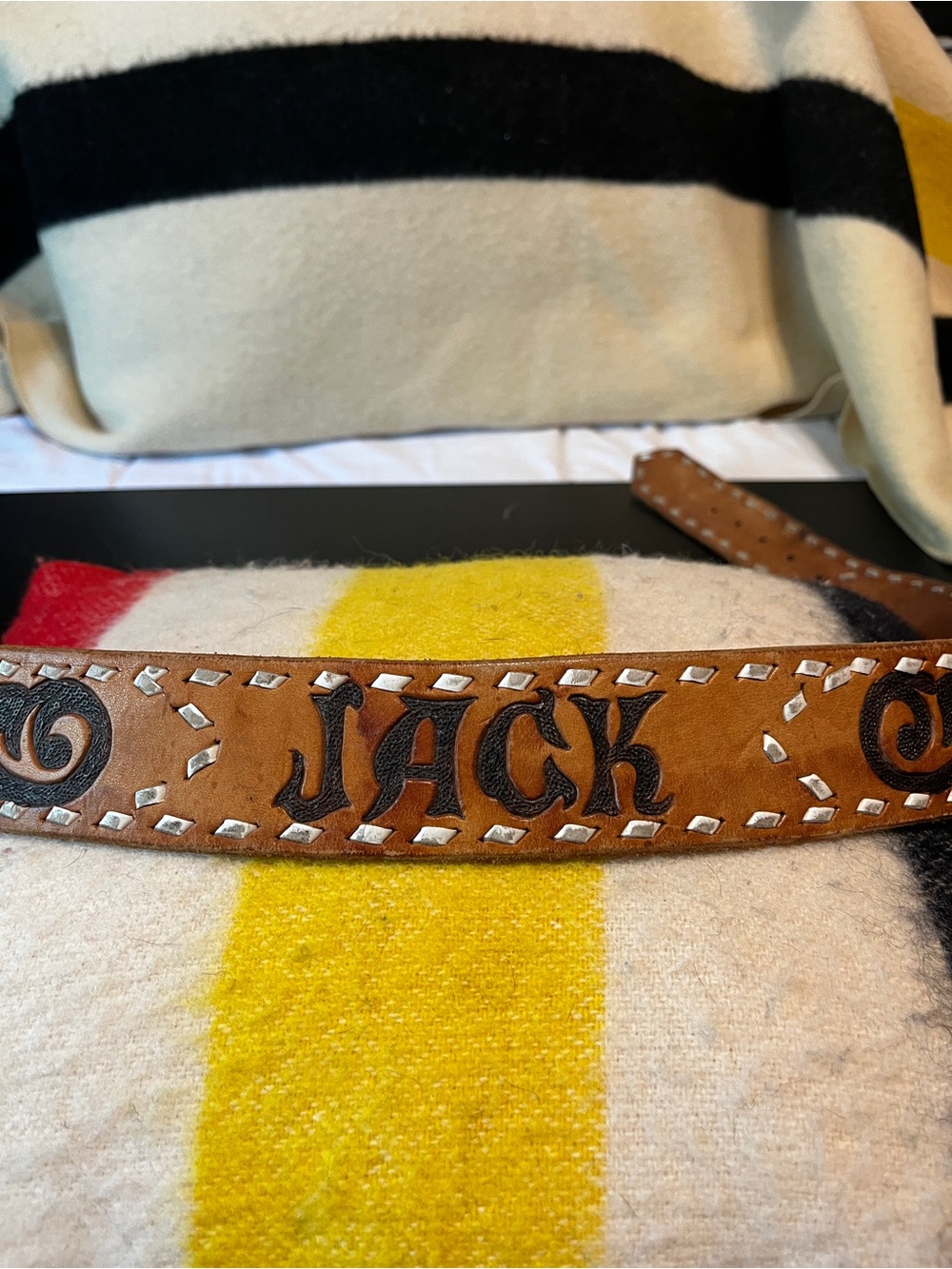 Handtool vintage western belt with a custom named Jack